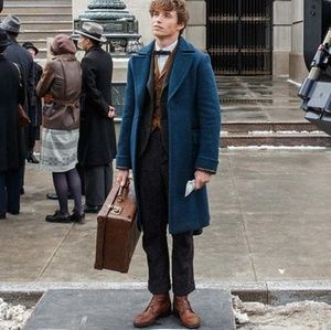 Blue Turquoise Teal Suede Trench Coat